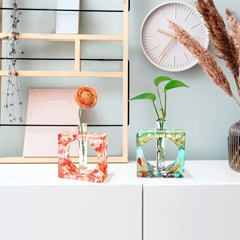 Square Flower vase mold Hollow flower vase mold hydroponic (COMES WITH 1 TUBE)